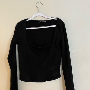 Zara long sleeve boxed cut shirt